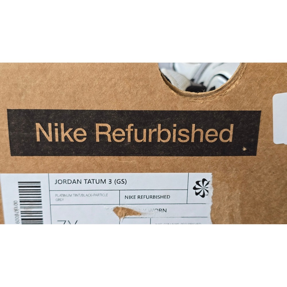 Jordan Tatum‎ 3 (GS) Platinum Tint Black Particle Grey 7Y Sneakers refurbished - Picture 12 of 15